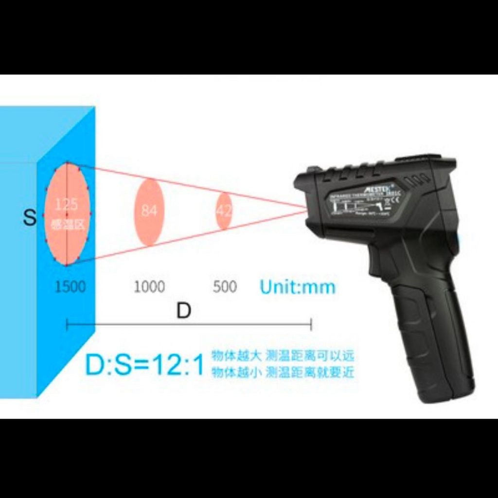 Pengukur Suhu Panas digital Laser Thermogun Thermometer - MESTEK IR03A Digital Laser Tembak