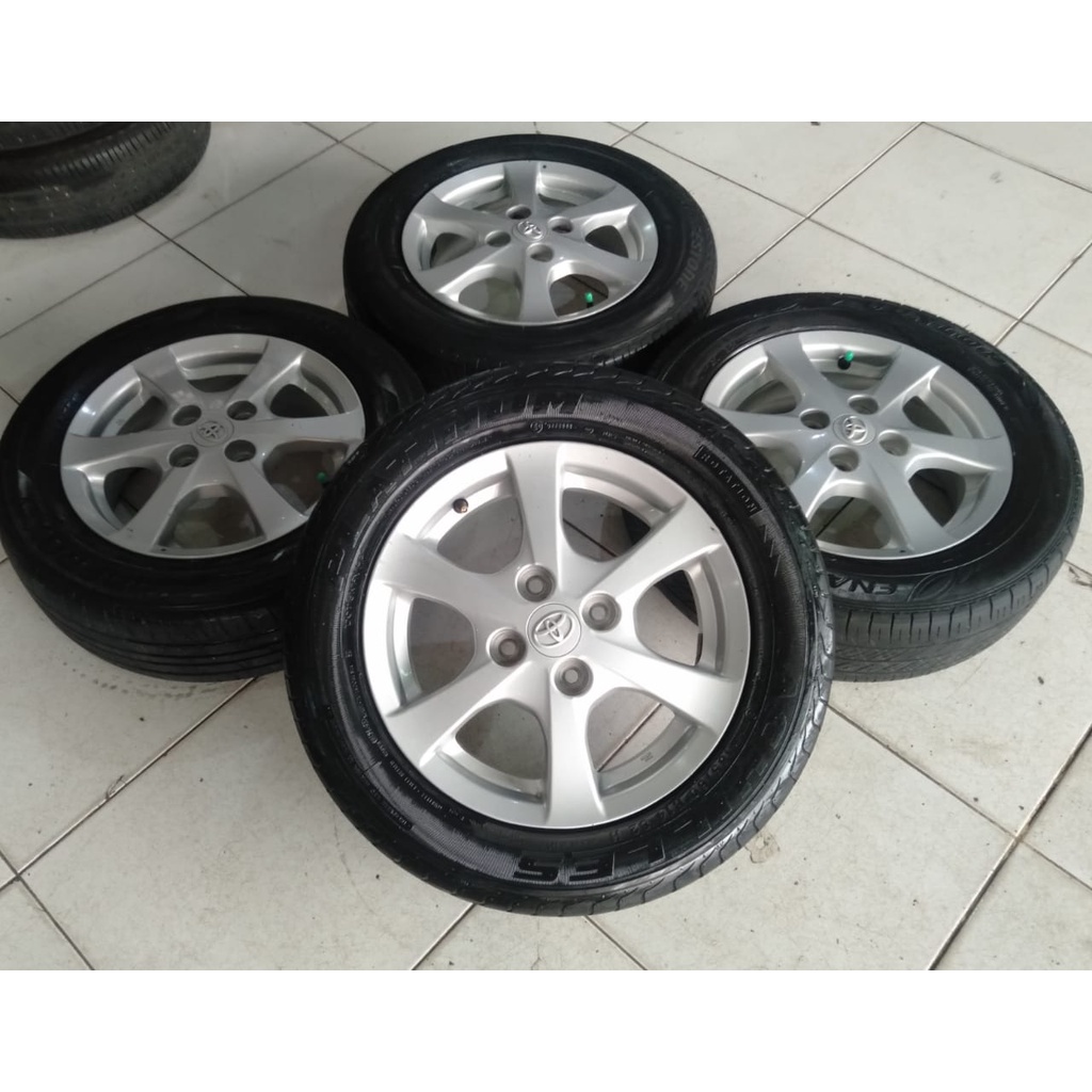 VELG MOBIL BEKAS COPOTAN TOYOTA AGYA RING 14 PCD 4X100 + BAN DUNLOP 175 65 R14 HARGA MURAH