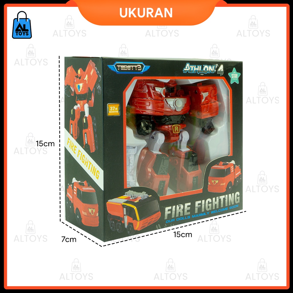 MAINAN MOBIL ROBOT TOBOOT TRANSFORMER 2IN1 / ROBOT HELICOPTER / ROBOT PESAWAT / PMK / ROBOT MOBIL POLISI / ROBOT FIRE RESCUE KEMASAN BOX