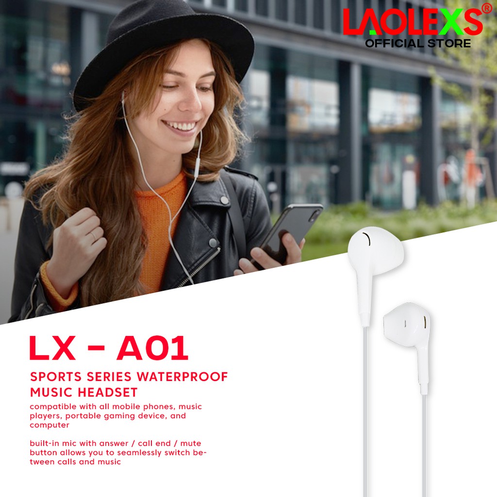 Earphone Original ON-A01 Aksen Mic/Volume Extra Bass For Android or iPhone LAOLEXS