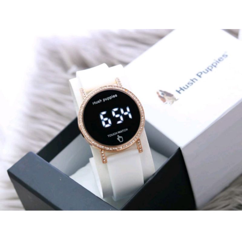 Terbaru Jam Tangan Fashion Wanita Hush Puppies Touch Watch Strab Rubber Free Box
