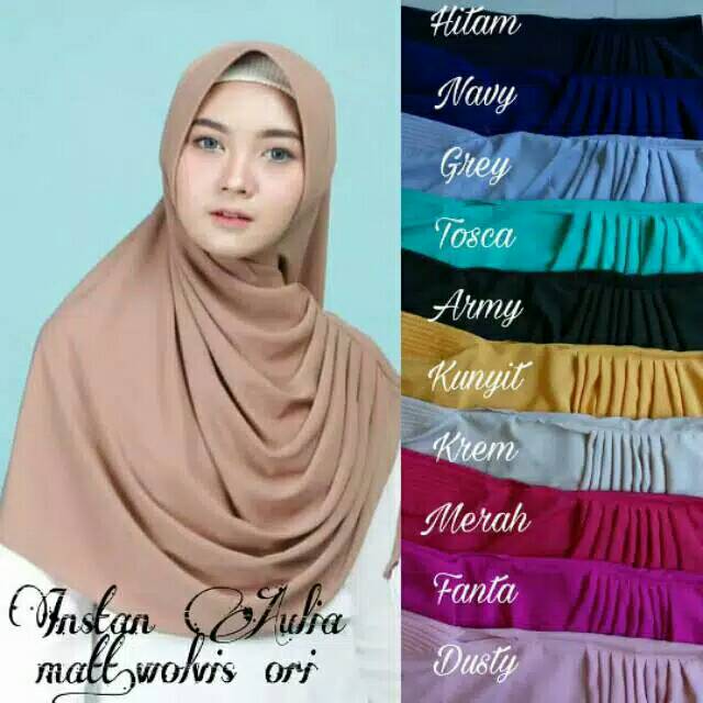  Jilbab  Wolfis  Warna  Coklat Susu Voal Motif