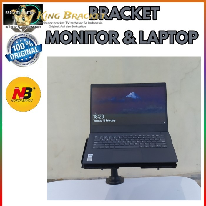 bracket laptop braket note book North bayou H80 Gas spring jepit meja