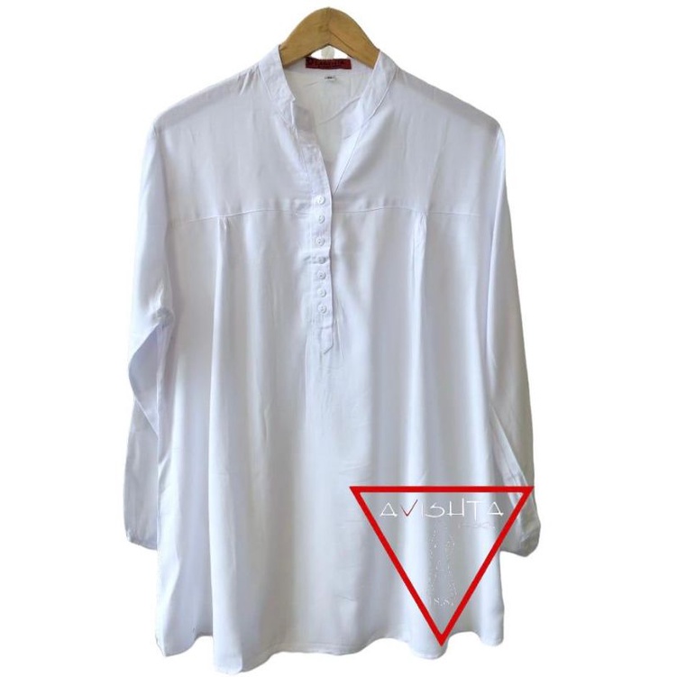 Blus polos rayon putih bersih Blouse polos rayon blus polos rayon blus polos jumbo lasenta by avisht