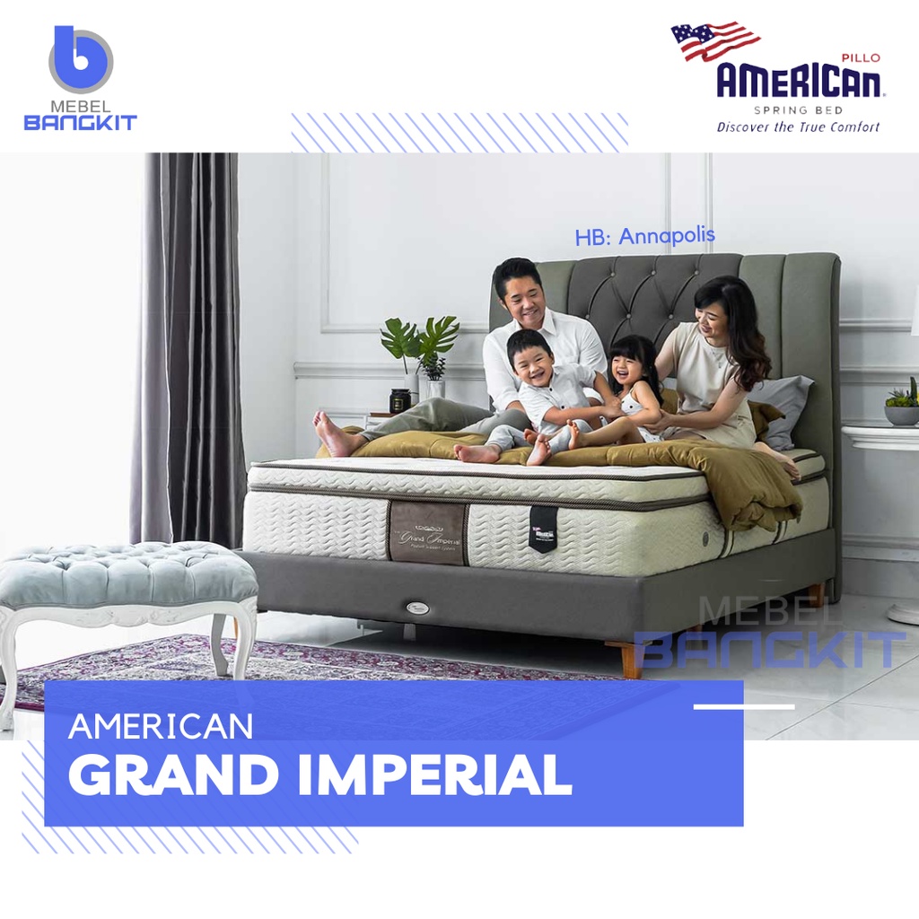 American Pillo Grand Imperial Matras/Set (120/160/180/200) Kasur Spring Bed Latex Berkualitas Garans