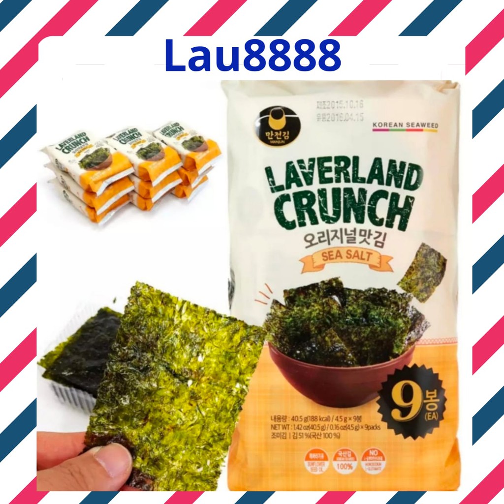 

Manjun Laverland Crunch Sea Salt/ Rumput Laut/ Snack Seawee