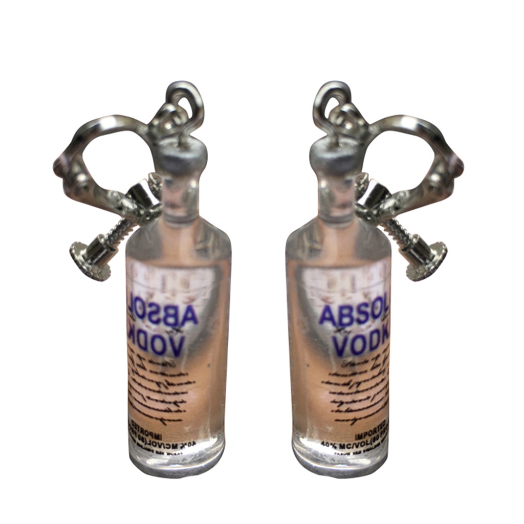 Hu Hu Hu Hu Hu Alat Bantu Pasang Kacamata♡ 1 Pasang Anting Bentuk Botol Minum Mini Untuk Kencan