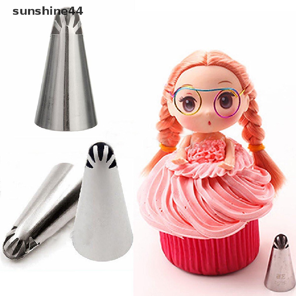 (Sunshine) 7pcs / lot Spuit Piping Icing Bentuk Boneka Bobbi Korea Bahan Stainless Steel 7pcs Nozzle Icing Bahan Stainless Steel Untuk Dekorasi Kue Pernikahan