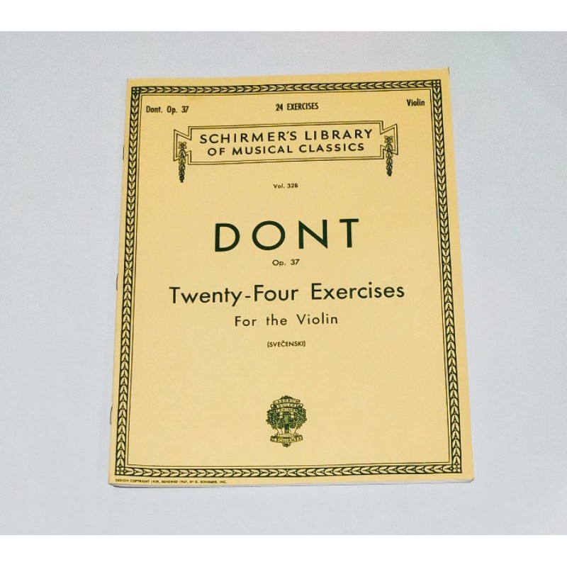 Buku biola DONT op.37 twenty four exercises for violin Schirmers Library