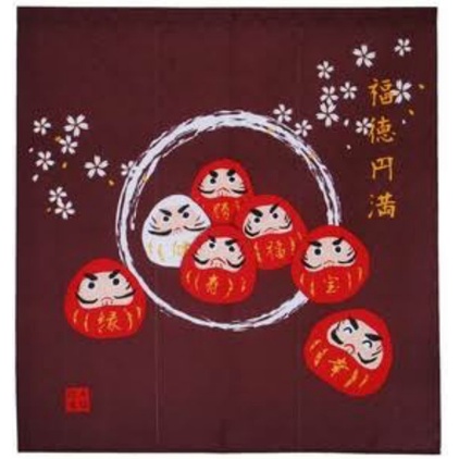 NOREN TIRAI JEPANG DARUMA INTERIOR ASIA JAPAN STYLE MOTIF PRINTING