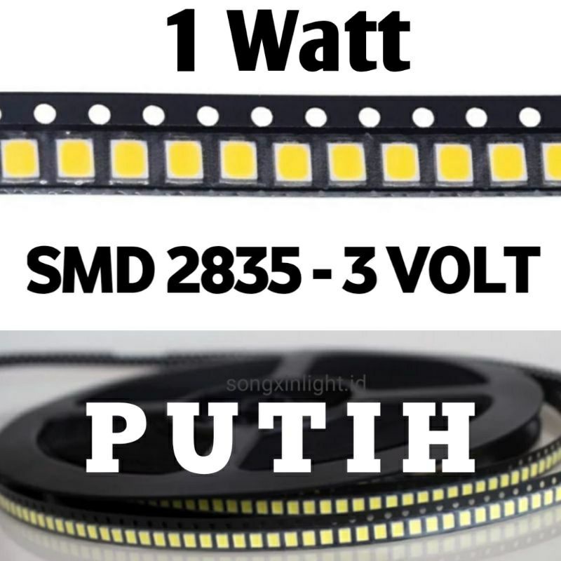 100 BIJI CIP 2835 3VOLT 1WAAT 300MAH PUTIH