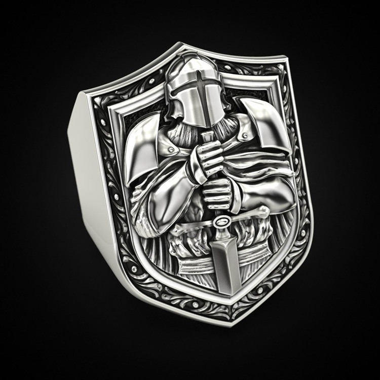 New Paladin Knight Vintage Ring Stainless Steel Men's Aggressive Ring