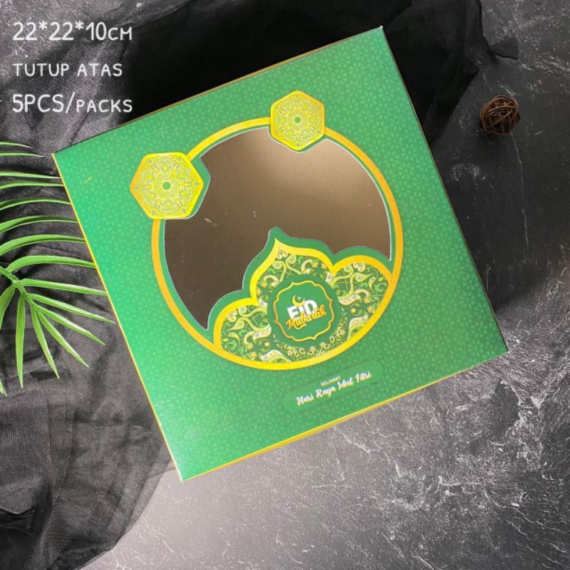 

5pcs Kotak KUE Lebaran IDULFITRI 22x22 KOTAK KUE SURABAYA EID MUBARAK BK60