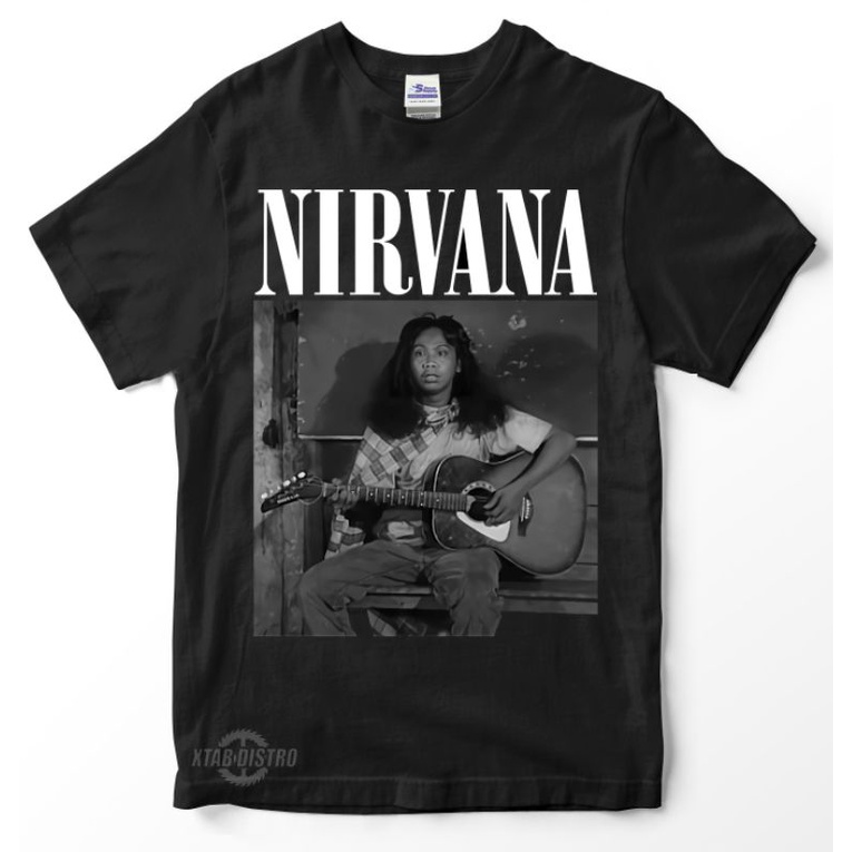 Jual Kaos Nirvana Mandra Premium Tshirt Nirvana X Mandra Main Gitar Kaos Band Grunge Vintage 