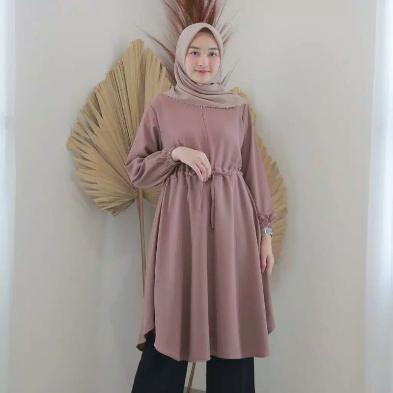 Tunik Betha Atasan Wanita Amanda Terlaris Tunik Moza Polos