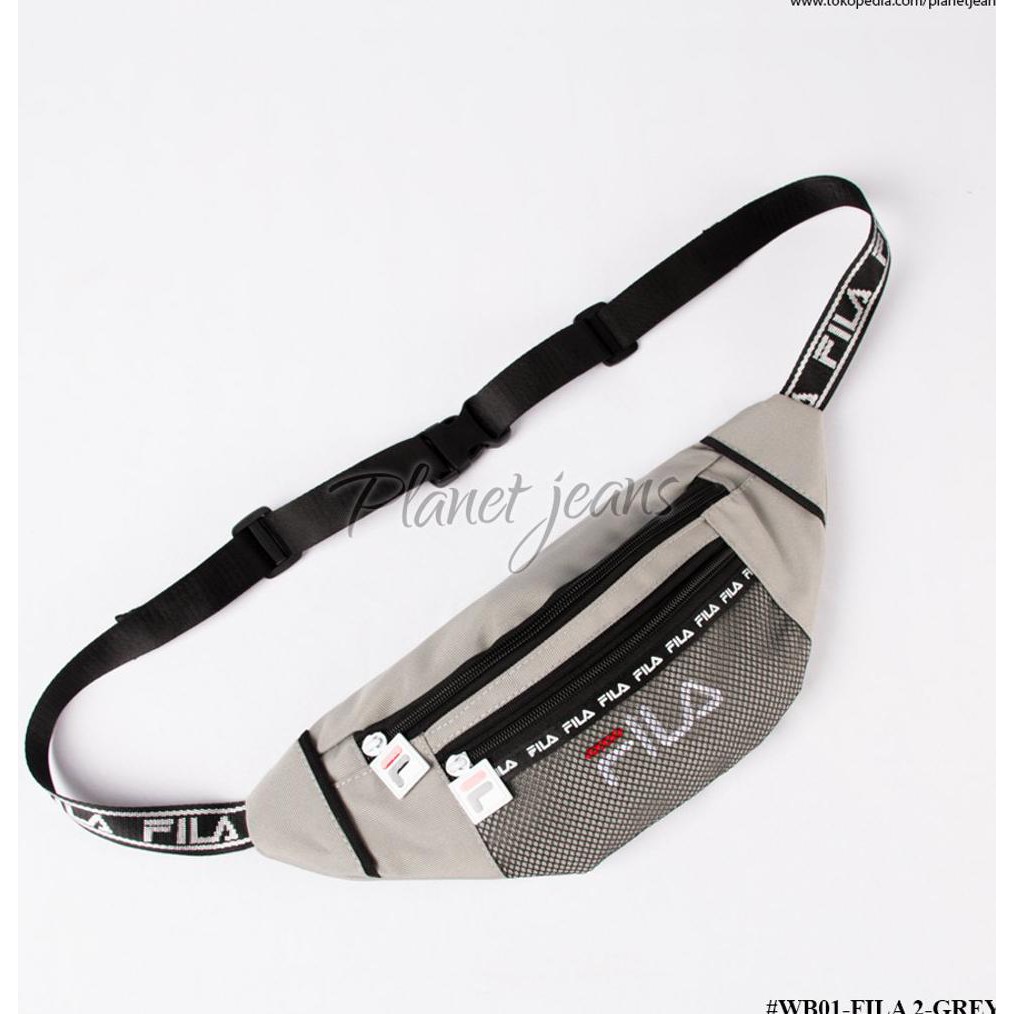 Paling Murah Waist Bag Fila Pria Wanita Bum Bag Tas Pinggang Selempang Kecil Sling Waistbag Abu
