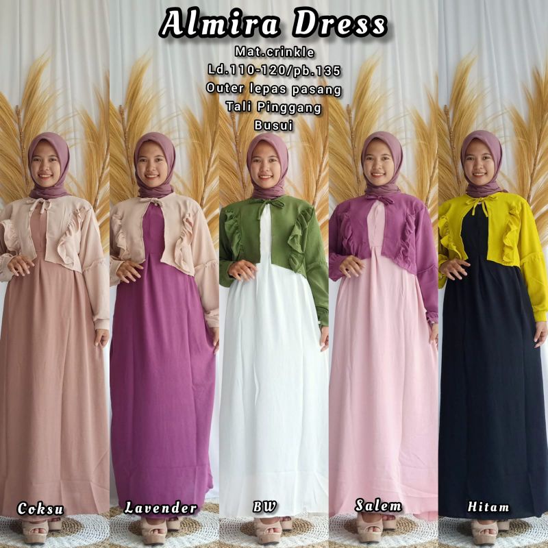 gamis crinkle / gamis crinkle outer lepas pasang
