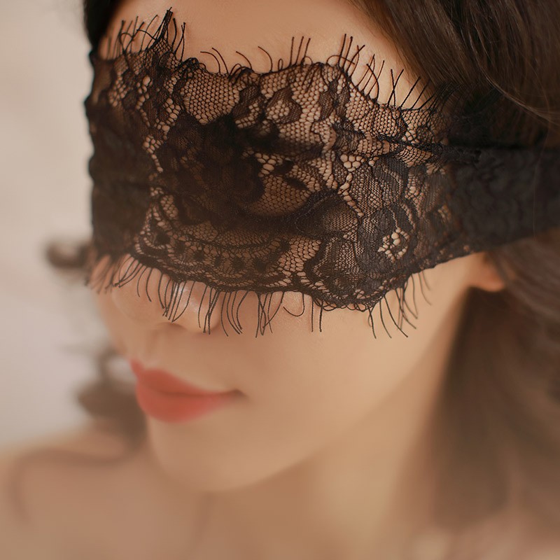 BFLA blindfold penutup mata renda lace hitam putih eyepatch lingerie