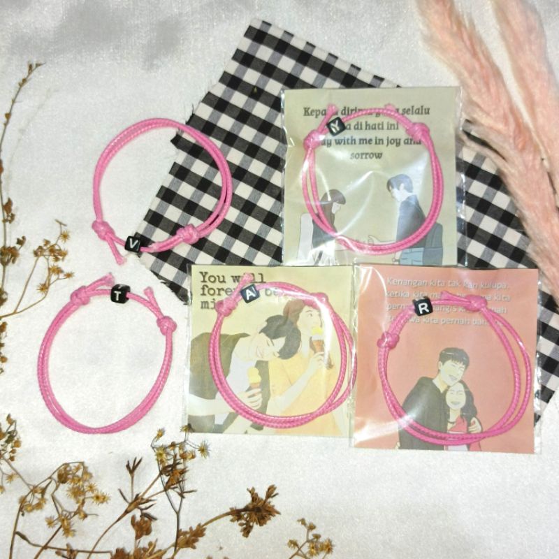 (PART 3) GELANG TALI BEWARNA INISIAL HURUF, •BEPINK OFFICIAL•