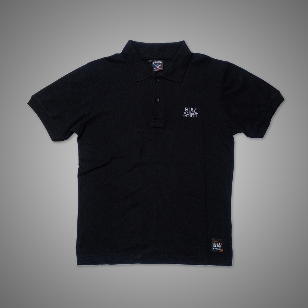BULLSHIRT Polo Shirt Black 02 | Kaos Kerah Pria Distro Original Premium Lacoste Hitam