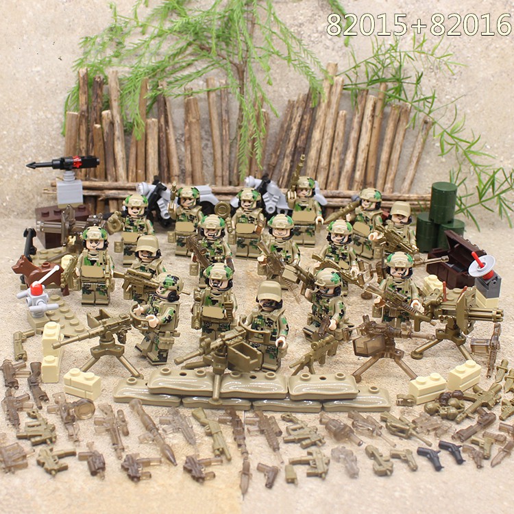 Mainan Lego Anak Special Forces Military SWAT Army Weapon Soldier Marine Corps Building Blocks