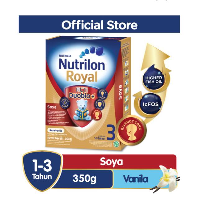 Nutrilon Royal Acti Duobio+ Soya 3 Vanila 350gr - Susu Soya (1-3 Tahun)
Exp: 2020.10.01