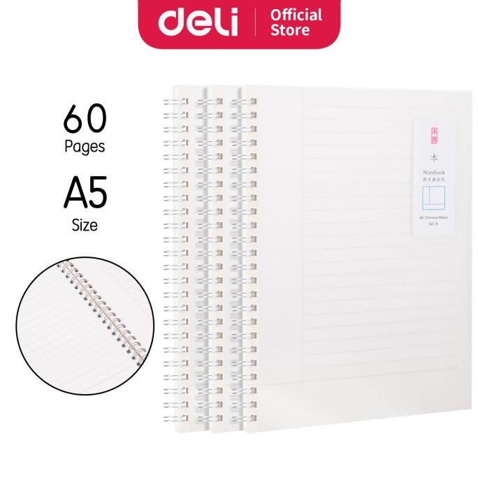 

Deli Spiral Notebook / Buku Spiral Cover PP Transparant A5 60L LPA560