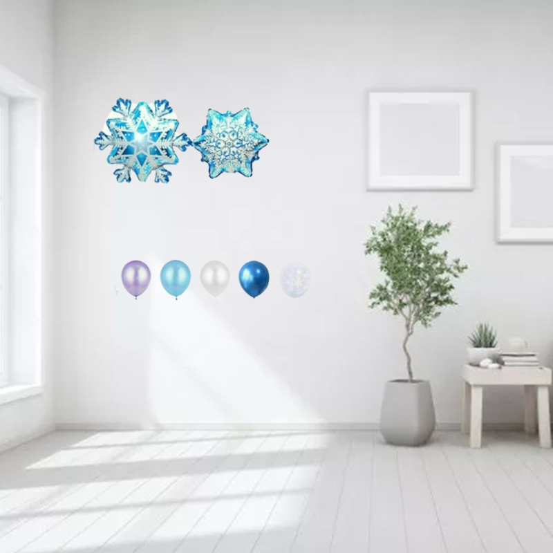 Set Balon Tema Natal Bentuk Kepingan Salju Untuk Pesta Ulang Tahun