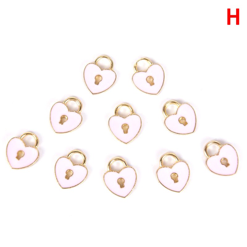 Hbid Glory 10Pcs / Set Liontin Bentuk Kunci Hati Bahan Alloy Untuk Kerajinan Tangan DIY Charms