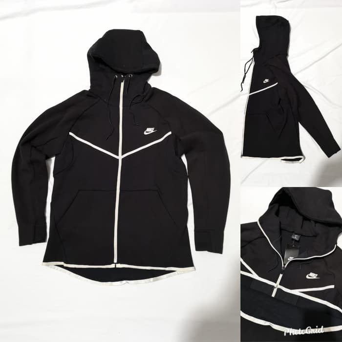 JAKET HOODIE NIKE TECH BLACK WHITE JAKET NIKE HOODIE NIKE GRADE ORI