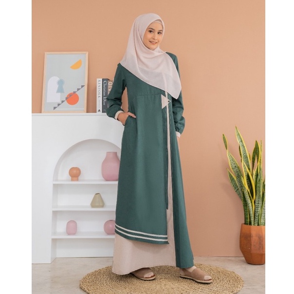 GAMIS NIBRAS TERBARU NB B43 EMERALD FASHION DRESS BAJU BUSANA MUSLIM WANITA DEWASA BUSUI PREMIUM LIM