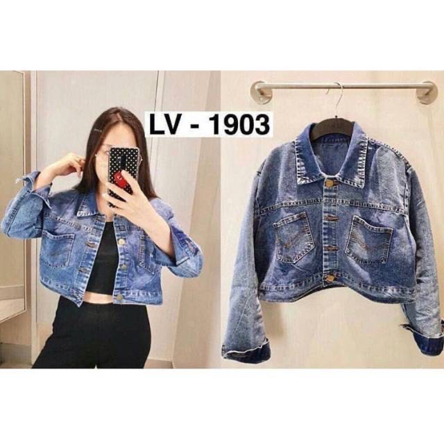 JAKET JEANS NIRINA ACID CROP / Jaket Jeans Chasya Crop Acid-NORAWIS BLUE