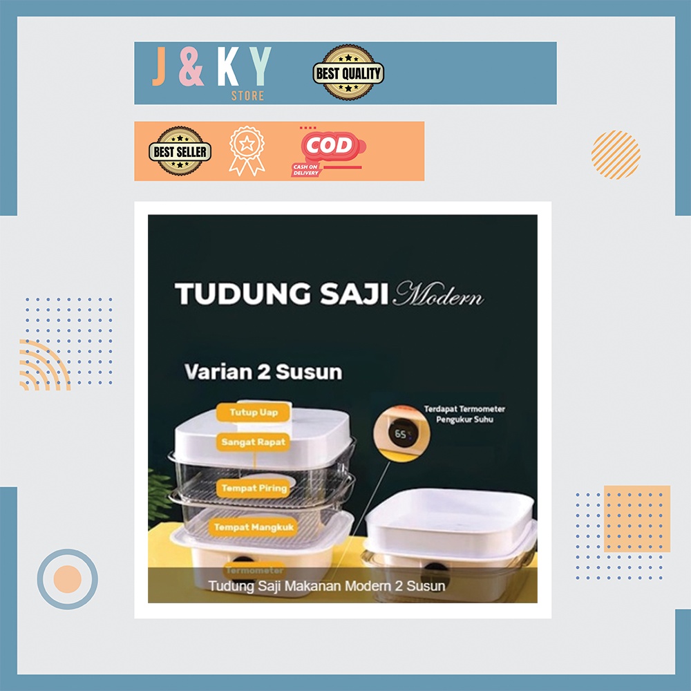 Tudung Saji Makanan Modern 2 Susun / Tudung Saji Susun Modern dengan termometer / Tudung Saji Termom