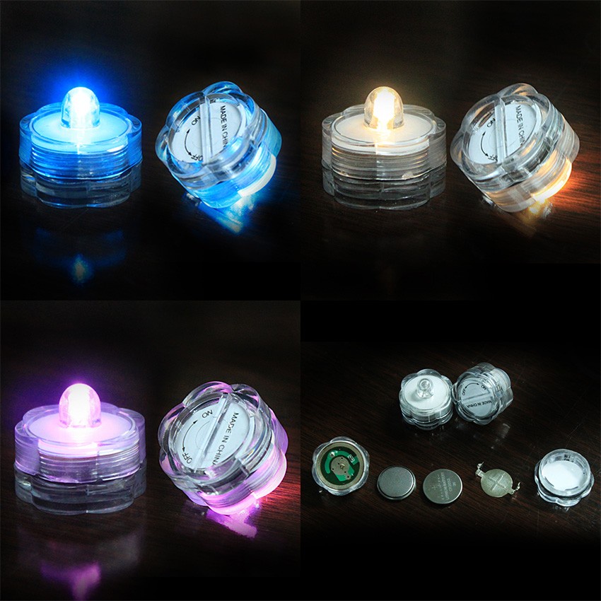 Creative LED Waterproof  Candle Lights Submersible LED NightLight / Romantic Flameless Flickering Smokeless Decorative Candle Lamp /  LED Tea Light / Electronic Fake Candle For Home Christmas Fish Tank Lamp Party Bar Birthday Wedding Scene Decoration Lamp