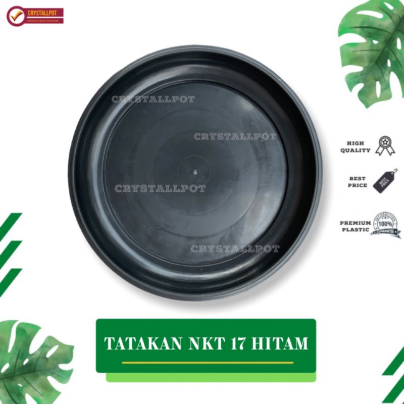 tatakan alas pot bunga nkt 17 hitam 14,5 untuk pot 17 - NKT HITAM 17