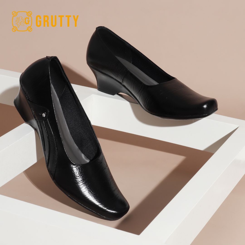 Sepatu pantofel wanita kantor sepatu wanita kulit sepatu pantofel kerja Grutty Aruna