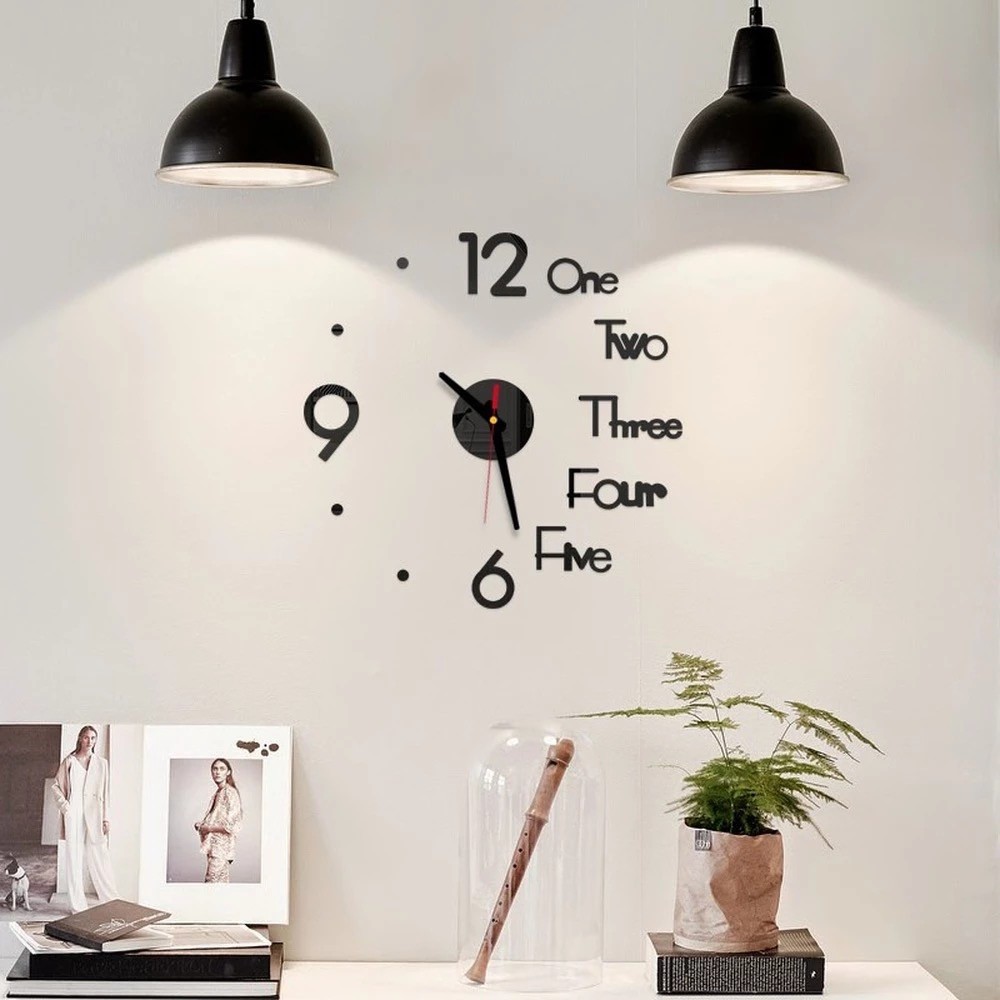 JOS0067 Jam Dinding DIY 3D Diameter 40cm Dekorasi Rumah Ruangan Kantor DIY Wall Clock