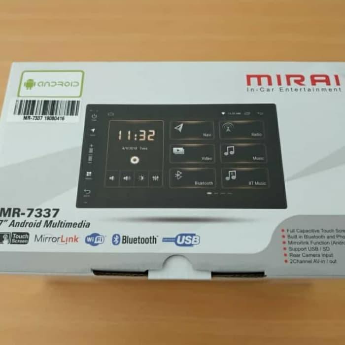 N E W....    Head unit Android 7" OS 9 Pie Mirai MR 7337 FREE BACK CAMERA Murah dan Berkualitas