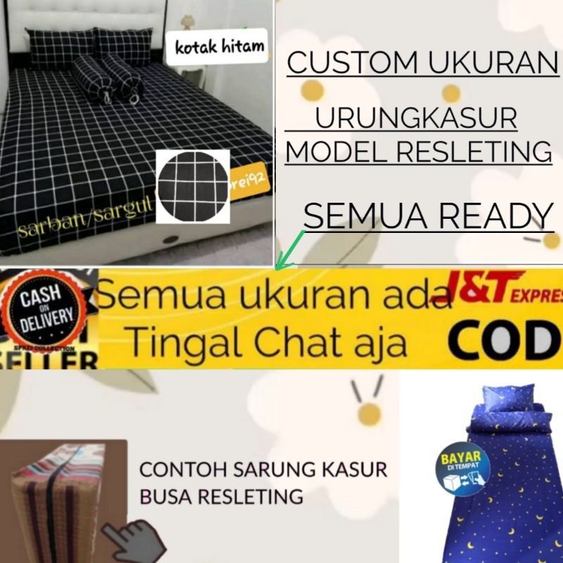 CUSTOM SARUNG KASUR BUSA / SPRINGBED MODEL RESLETING