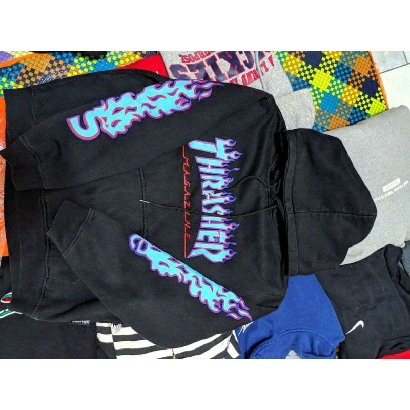 Hoodie Thrasher Blue Flame