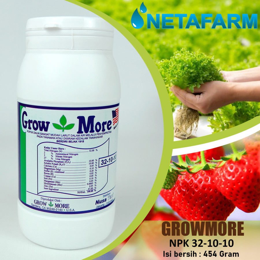 PUPUK NPK 32-10-10 GROWMORE 454 GRAM