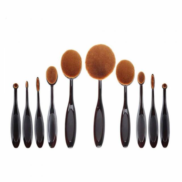 Kuas Kosmetik Make Up Oval Brush Wajah 10 PCS