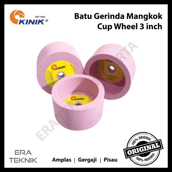 5 pcs Batu Gerinda Mangkok Kinik Straight Cup Grinding Wheel 3" inch