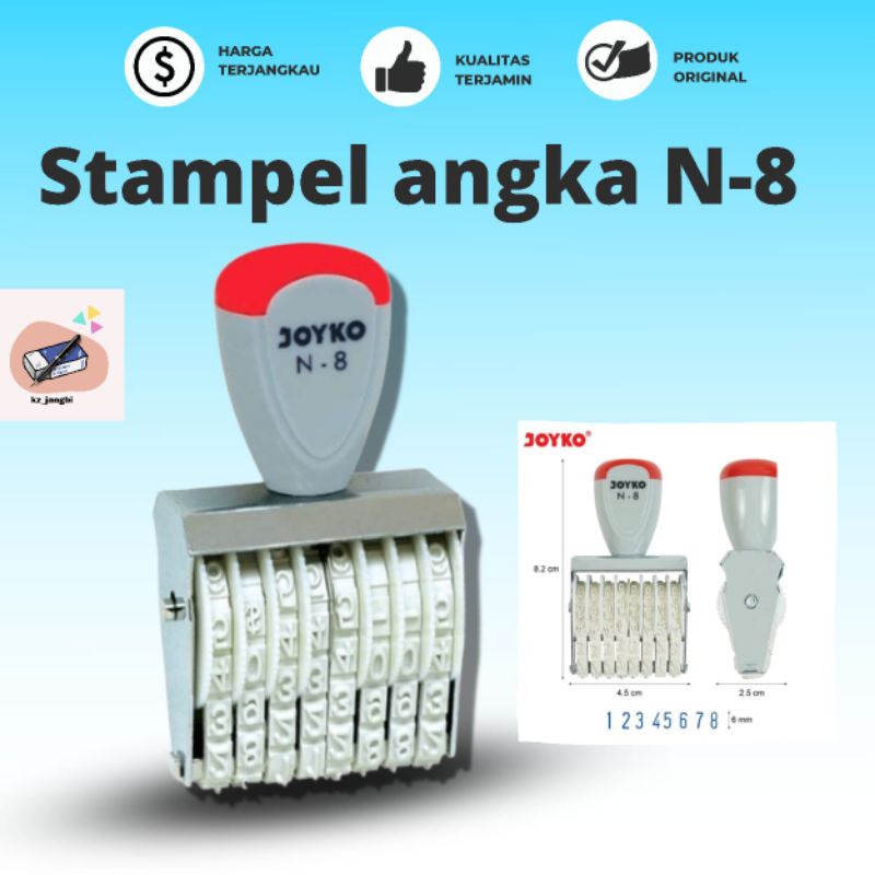 

Number Stamp Stempel Angka 8 Digits Nomor Joyko N-8