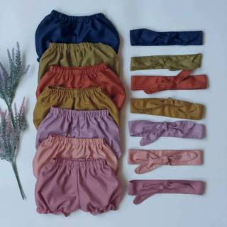 Set celana  bloomer dan bandana untuk anak 6 24 bulan bahan 