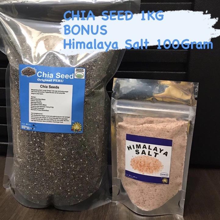 

Flash Sale!! ATR-655 ORGANIC BLACK CHIA SEED PERU 1KG + HIMALAYA SALT 100Gram