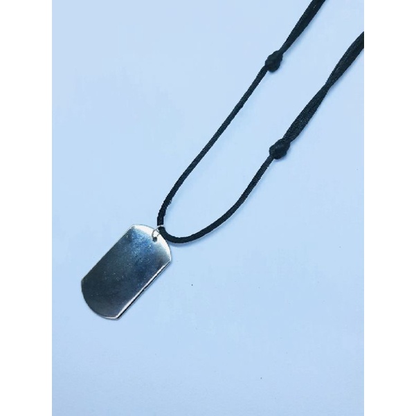 Kalung Tali Pria Liontin Army Dogtag Polos / Kalung Pria Dan Wanita Tali Liontin Army