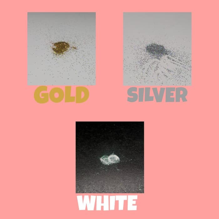

BUBUK GLITER COLOURFUL SILVER/GOLD/WHITE 1/128 50GRAM