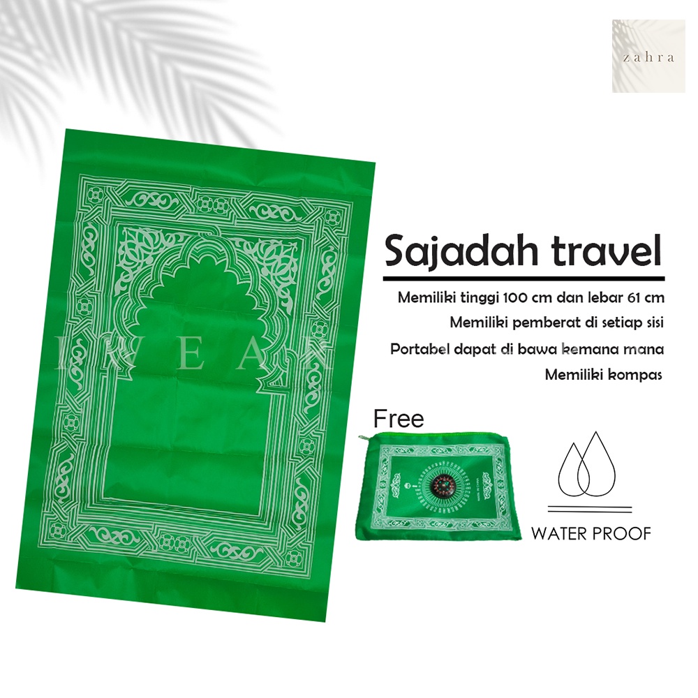 SAJADAH TRAVEL KOMPAS - Sajadah Traveling Lipat Simple Saku Kompas Peralatan Ibadah Praktis