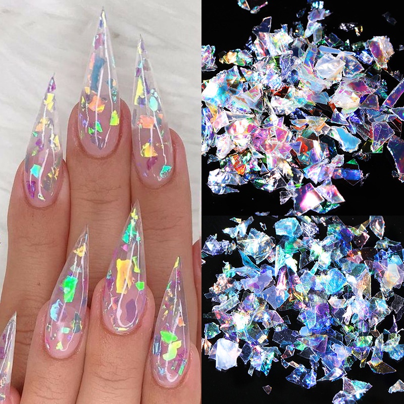 1 Pack Stiker Kaca Payet Glitter Permen Untuk Dekorasi Nail Art Manicure